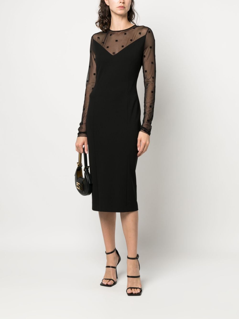 Givenchy Midi-jurk met logo jacquard - Zwart