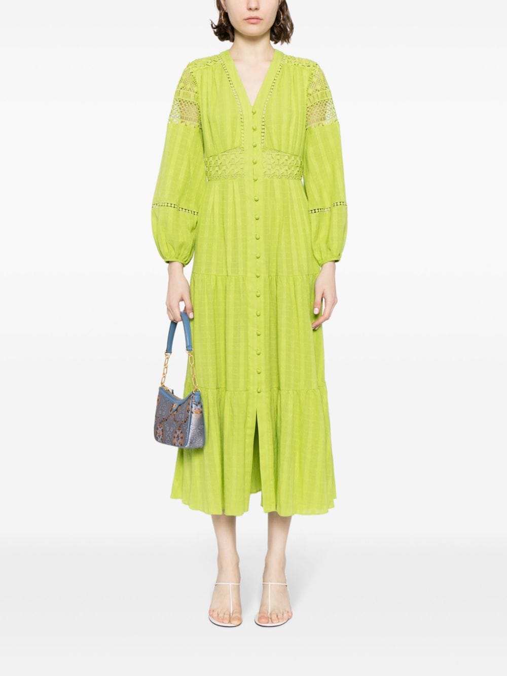 DVF Diane von Furstenberg Gigi cotton midi dress - Groen