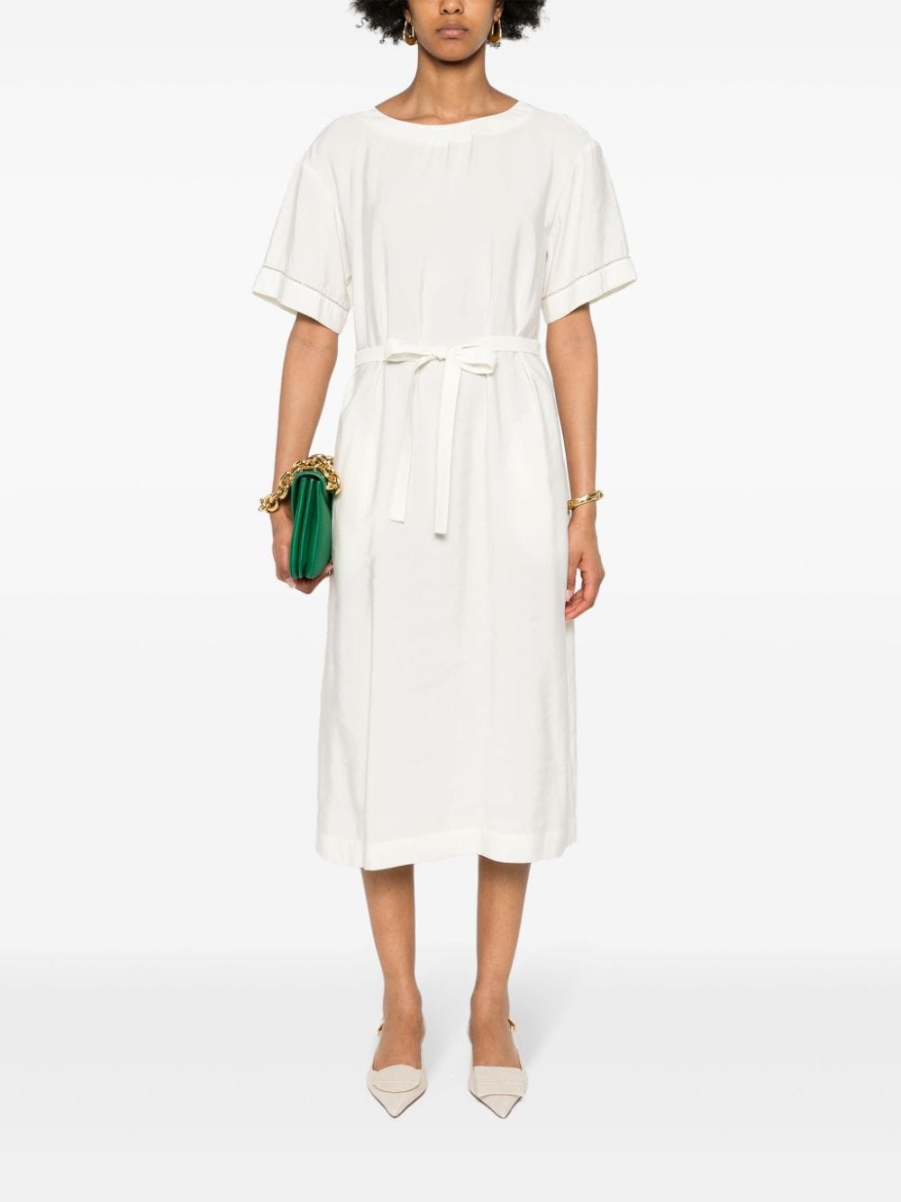 Peserico Midi-jurk met kralendetail - Wit