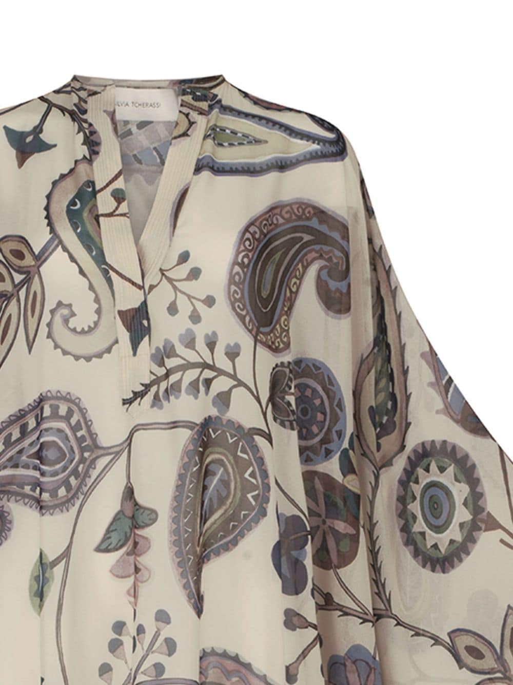 Silvia Tcherassi Adaya zijden tuniek met paisley-print - Beige