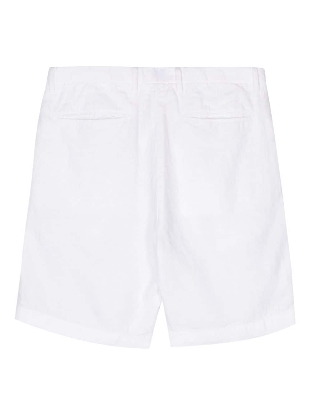Boglioli pleated linen chambray shorts - Wit