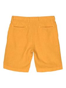 Boglioli Linnen geplooide chambray shorts - Oranje