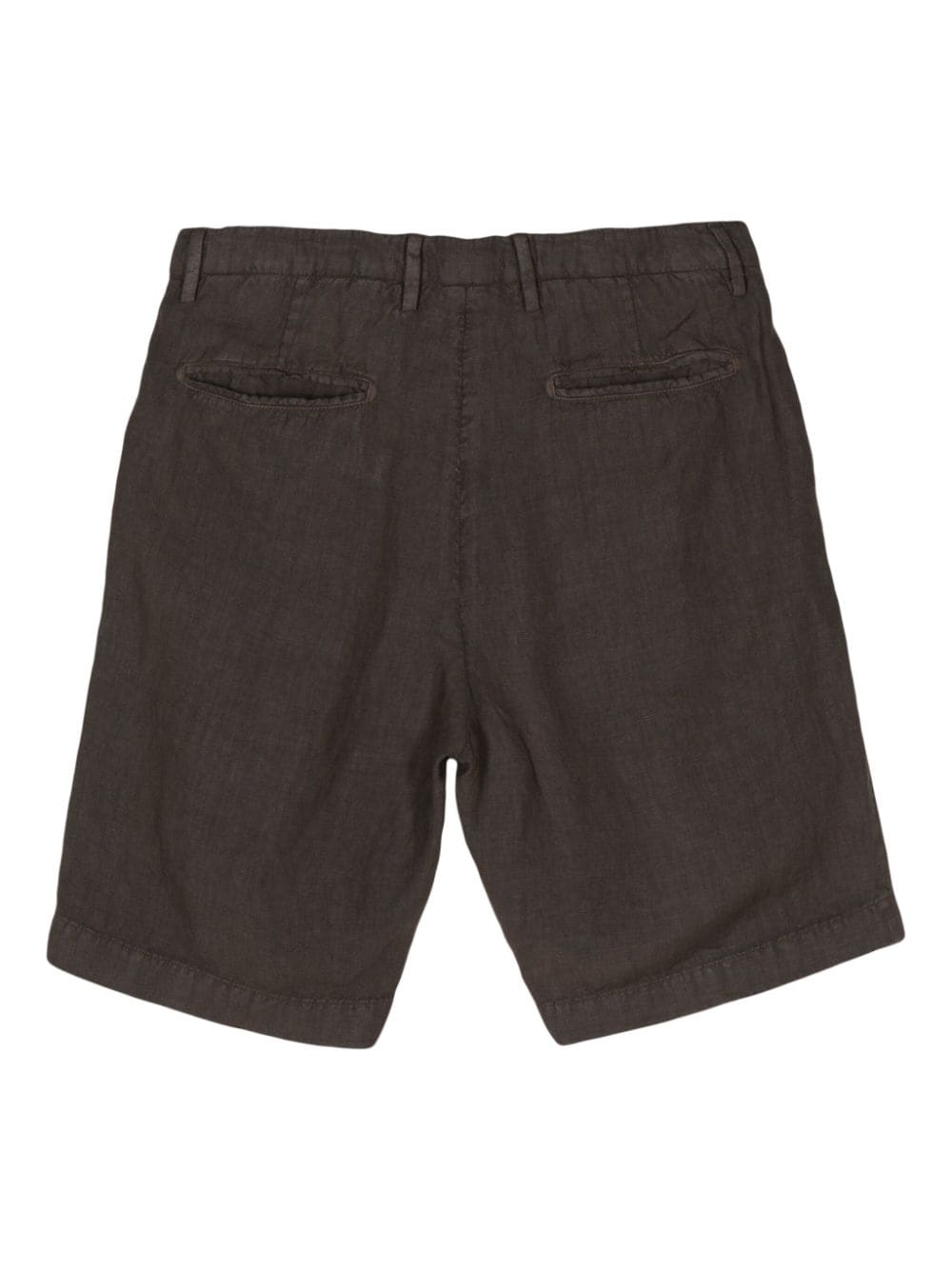 Boglioli Geplooide linnen chambray shorts - Bruin