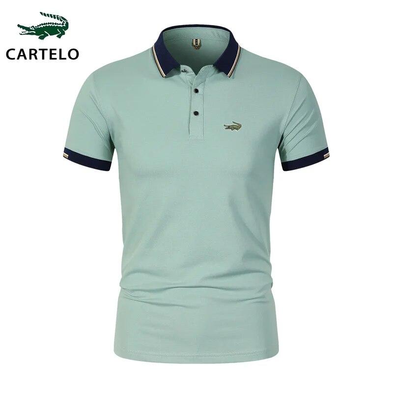 AA Luxury watch Summer men's fashion casual business Short sleeve CARTELO embroidered POLO shirt anti-crease lapel breathable top T-shirt