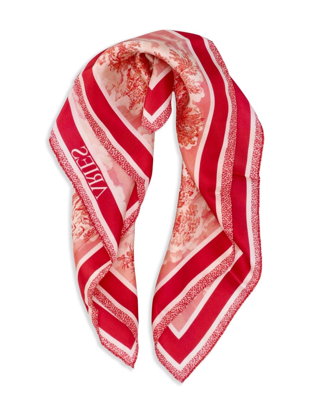 Aries Toile De Jouy silk scarf - Rood