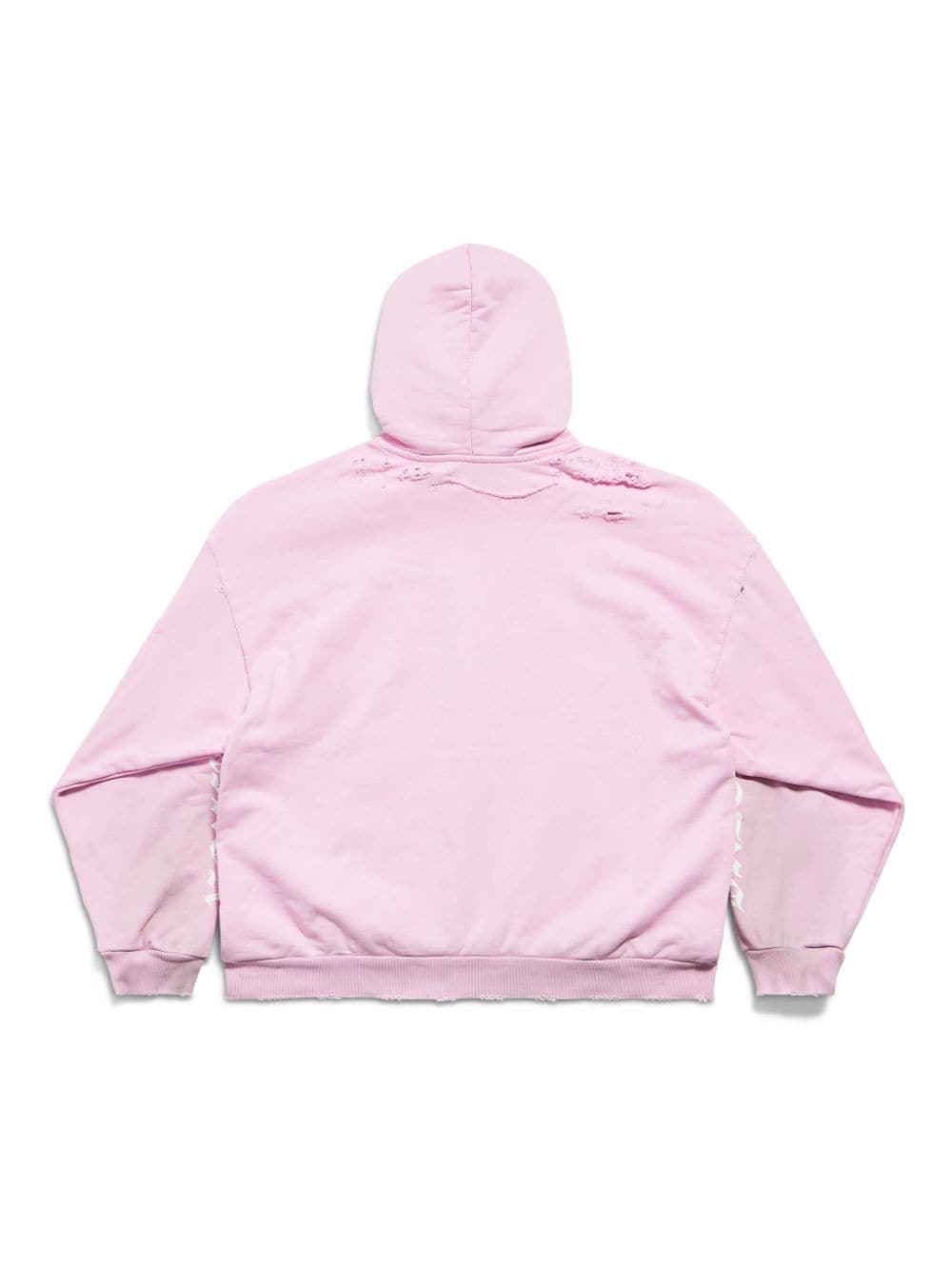 Balenciaga distressed-effect cotton hoodie - Roze