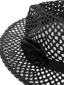 Blugirl floral-appliqué paper hat - Zwart