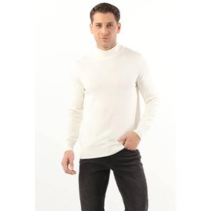 Keep Out Half Fisherman Basic Knitwear-sweater voor heren, crème