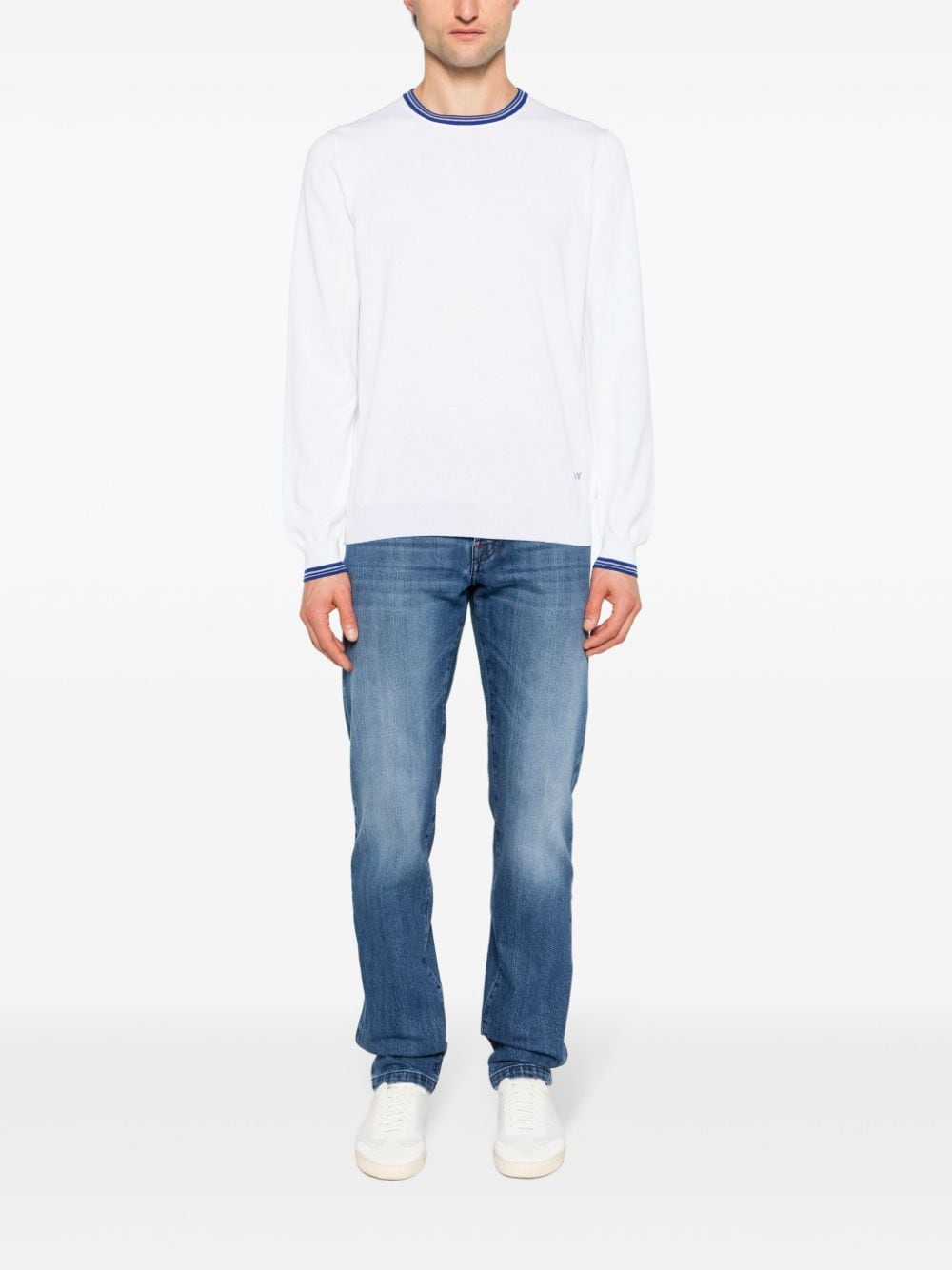 Fay crew-neck cotton jumper - Wit