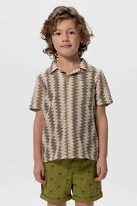 Sissy-Boy Groen Crochet Overhemd Met Zigzag Patroon