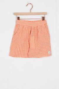 Sissy-Boy Licht Oranje Seersucker Shorts Met Ruitpatroon