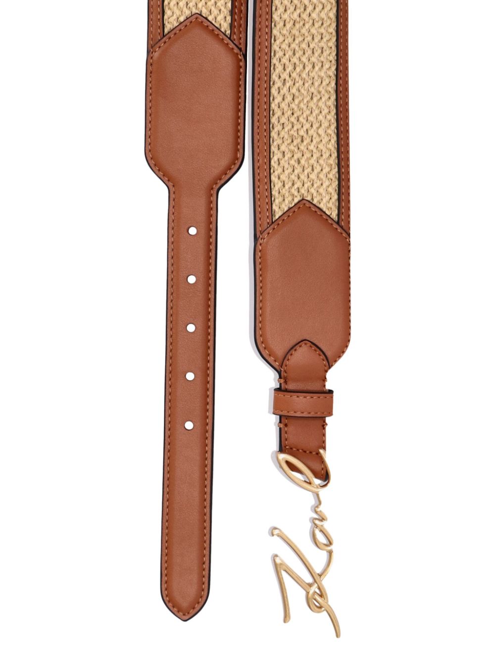 Karl Lagerfeld K/Signature raffia belt - Bruin