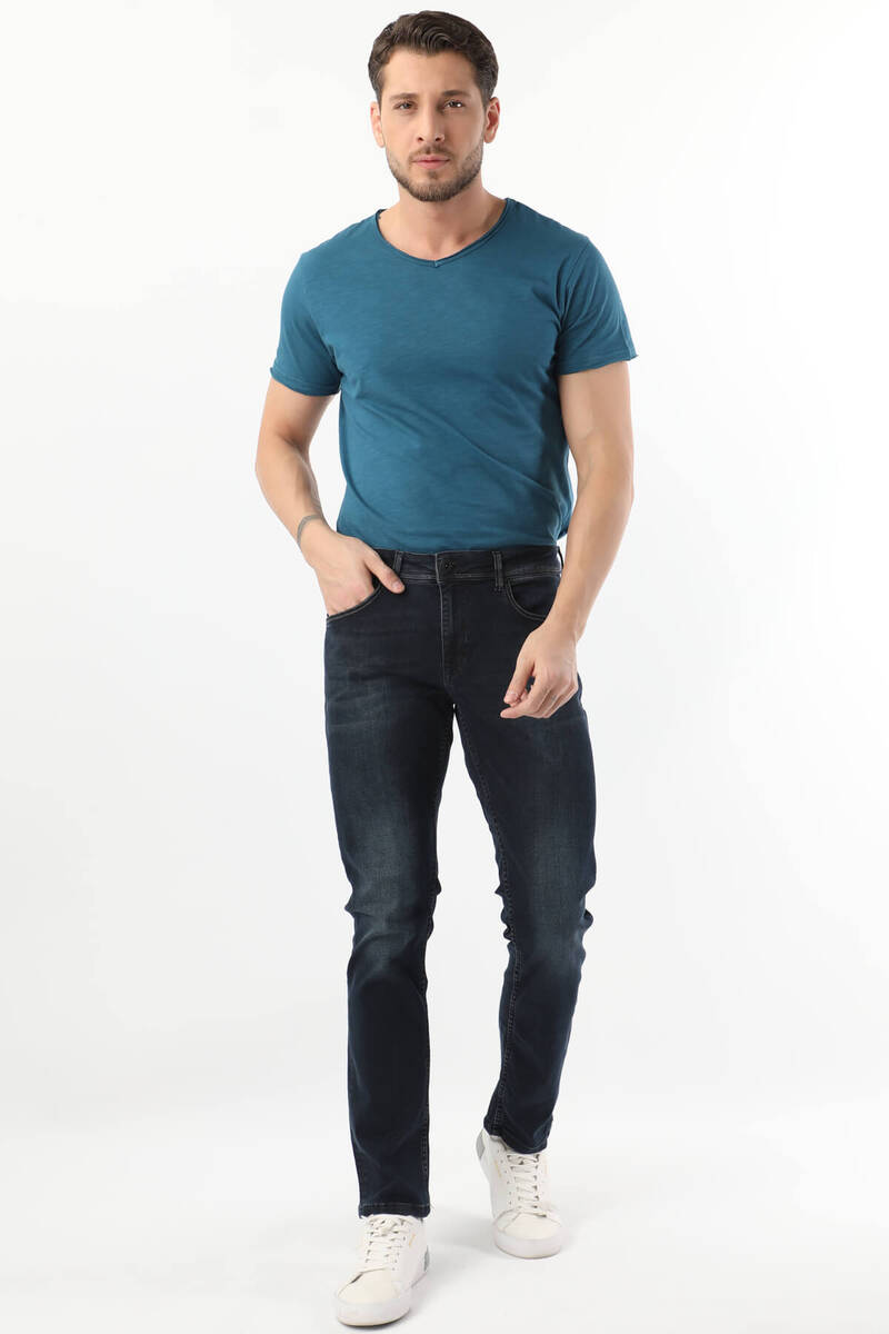 Banny Jeans Marineblauwe jeansbroek met rechte pasvorm voor heren