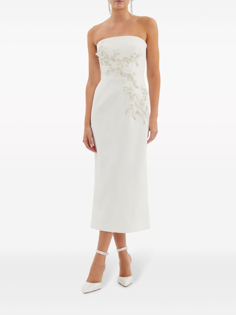 Rebecca Vallance Midi-jurk met borduurwerk - Wit