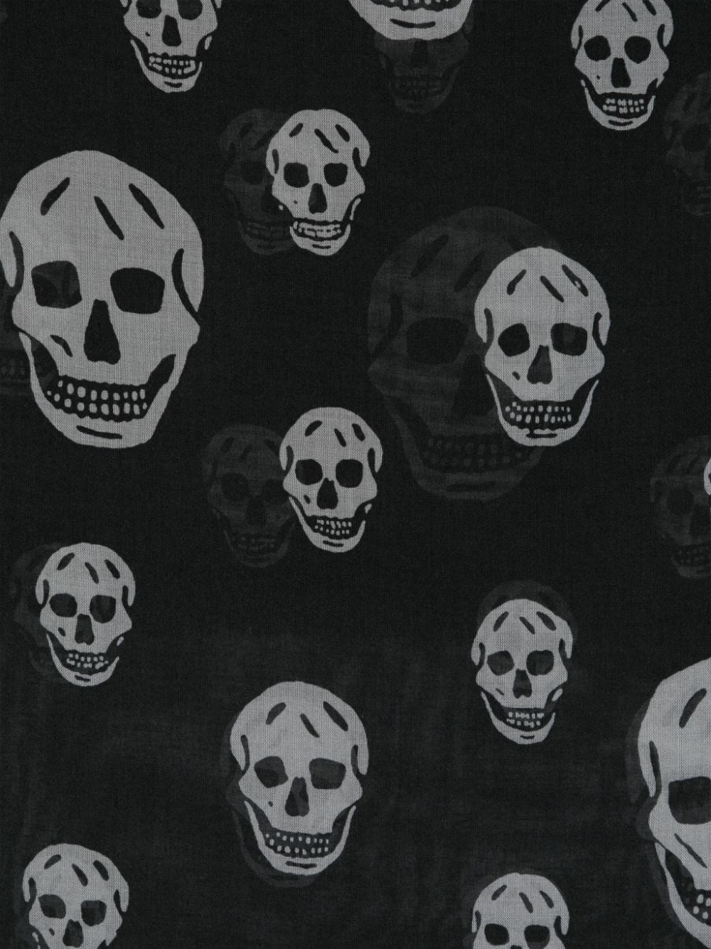 Alexander McQueen Sjaal met doodskopprint - Zwart