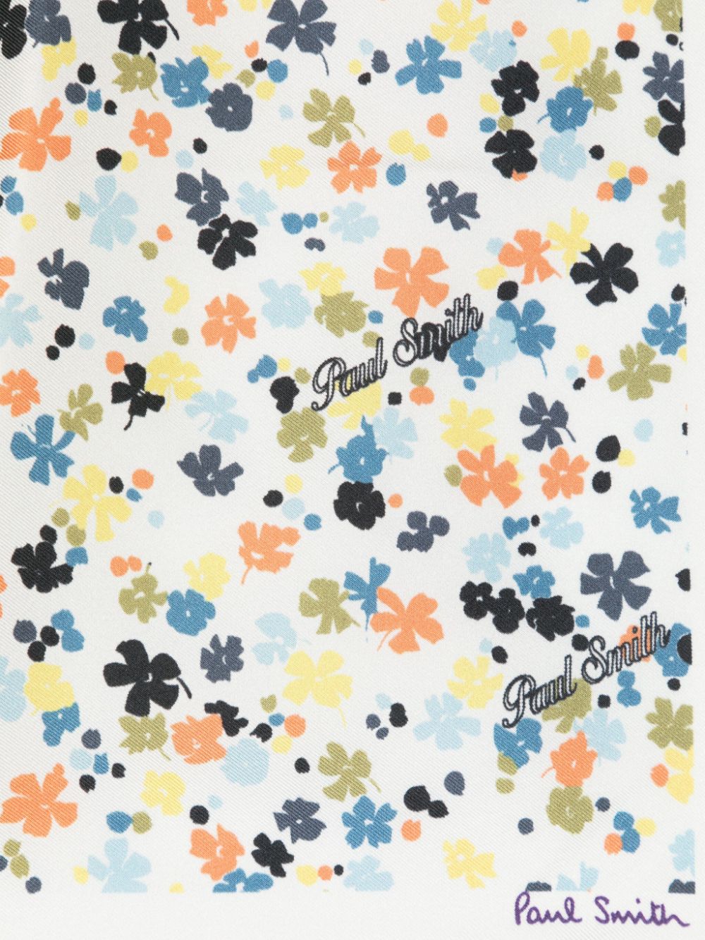 Paul Smith floral-print silk pocket square - Wit