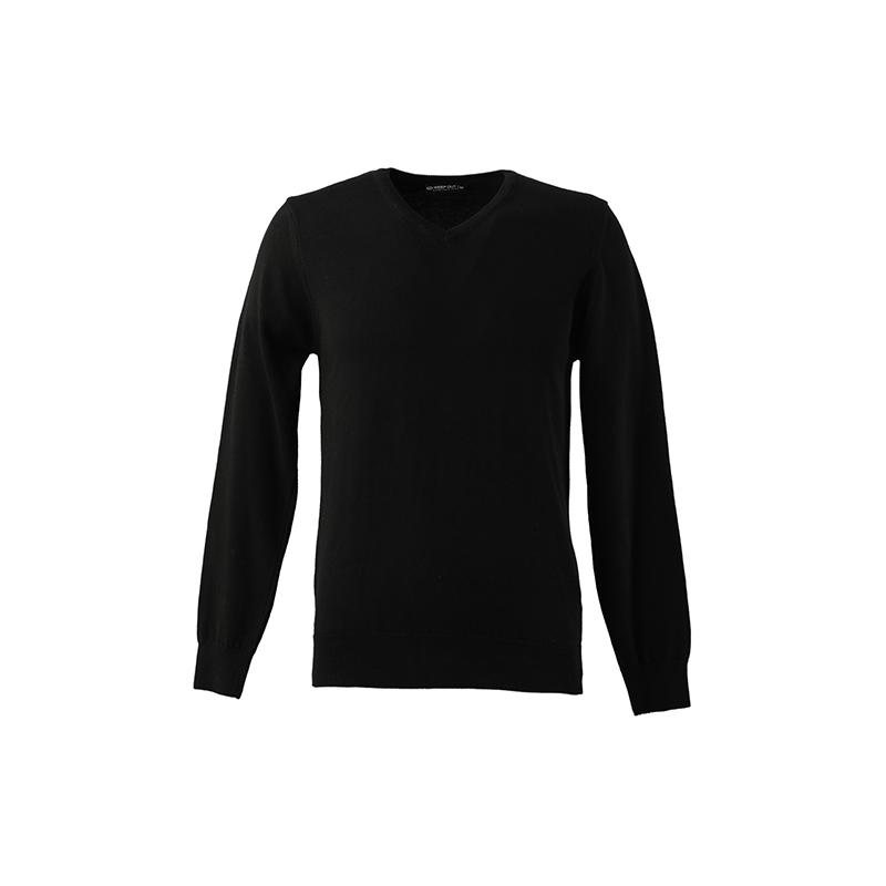 Keep Out Basic gebreide herensweater met V-hals, zwart