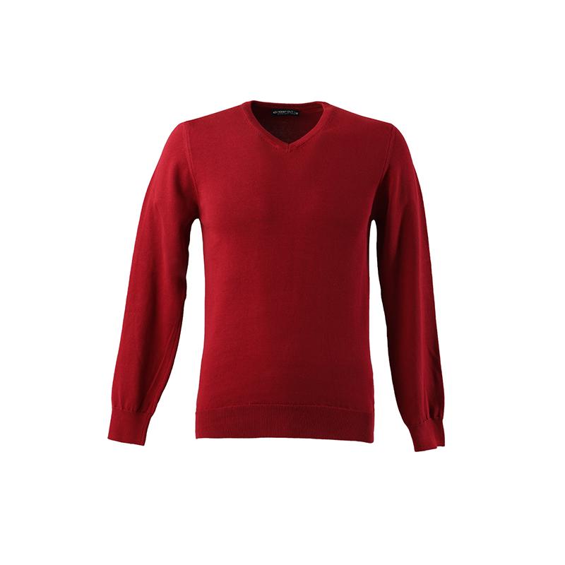 Keep Out Basic gebreide herensweater met V-hals rood