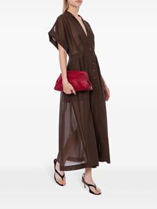 Philosophy Di Lorenzo Serafini V-neck pleat-detail midi dress - Bruin