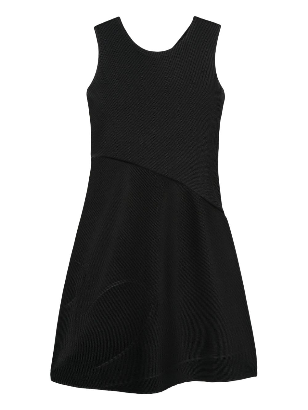 Issey Miyake Leather Like Pleats mini dress - Zwart