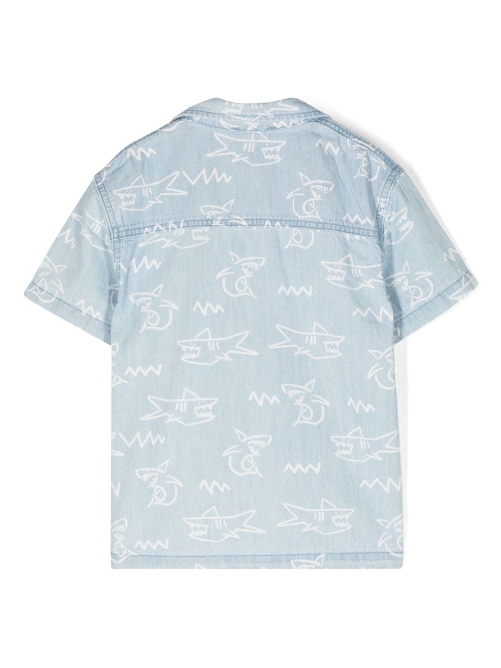 Stella McCartney Kids graphic-print denim shirt - Blauw