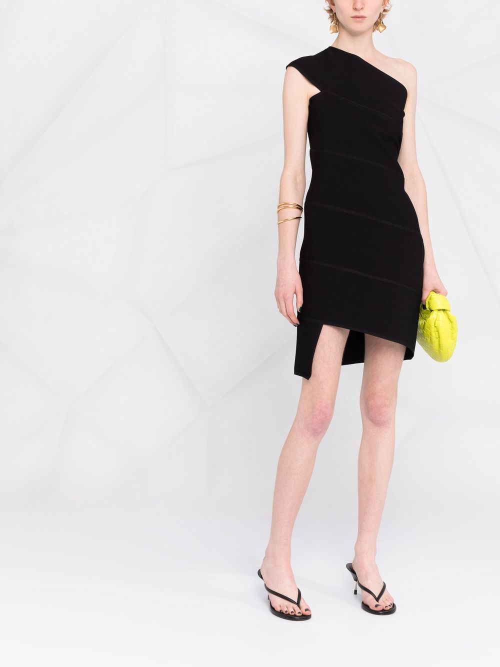 Bottega Veneta Asymmetrische mini-jurk - Zwart
