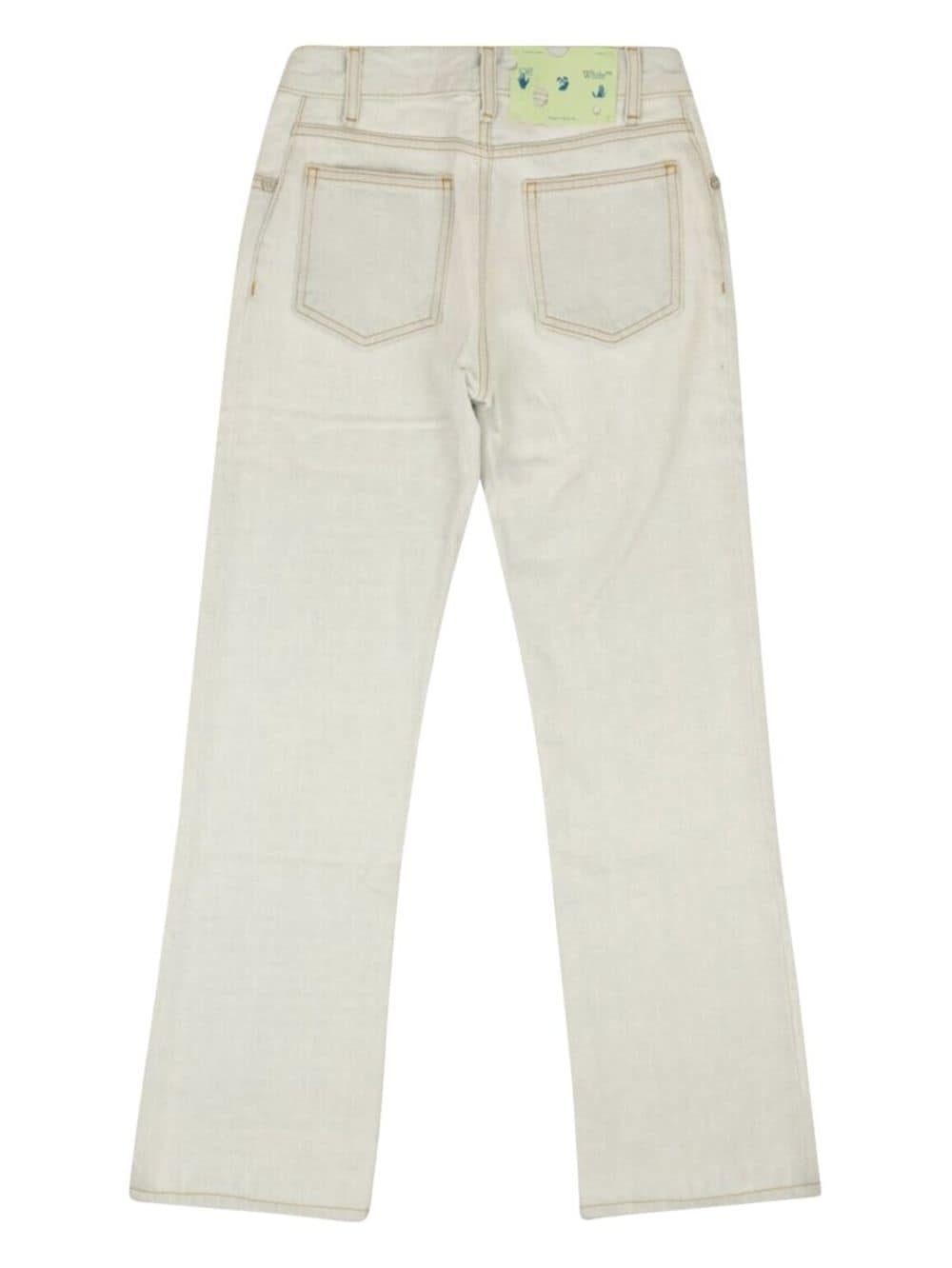 Off-White Cropped jeans met logo-applicatie - Blauw