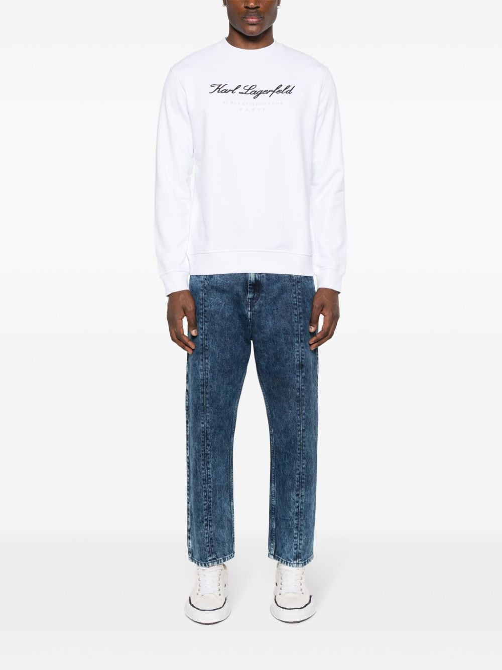 Karl Lagerfeld Sweater met logo-reliëf - Wit
