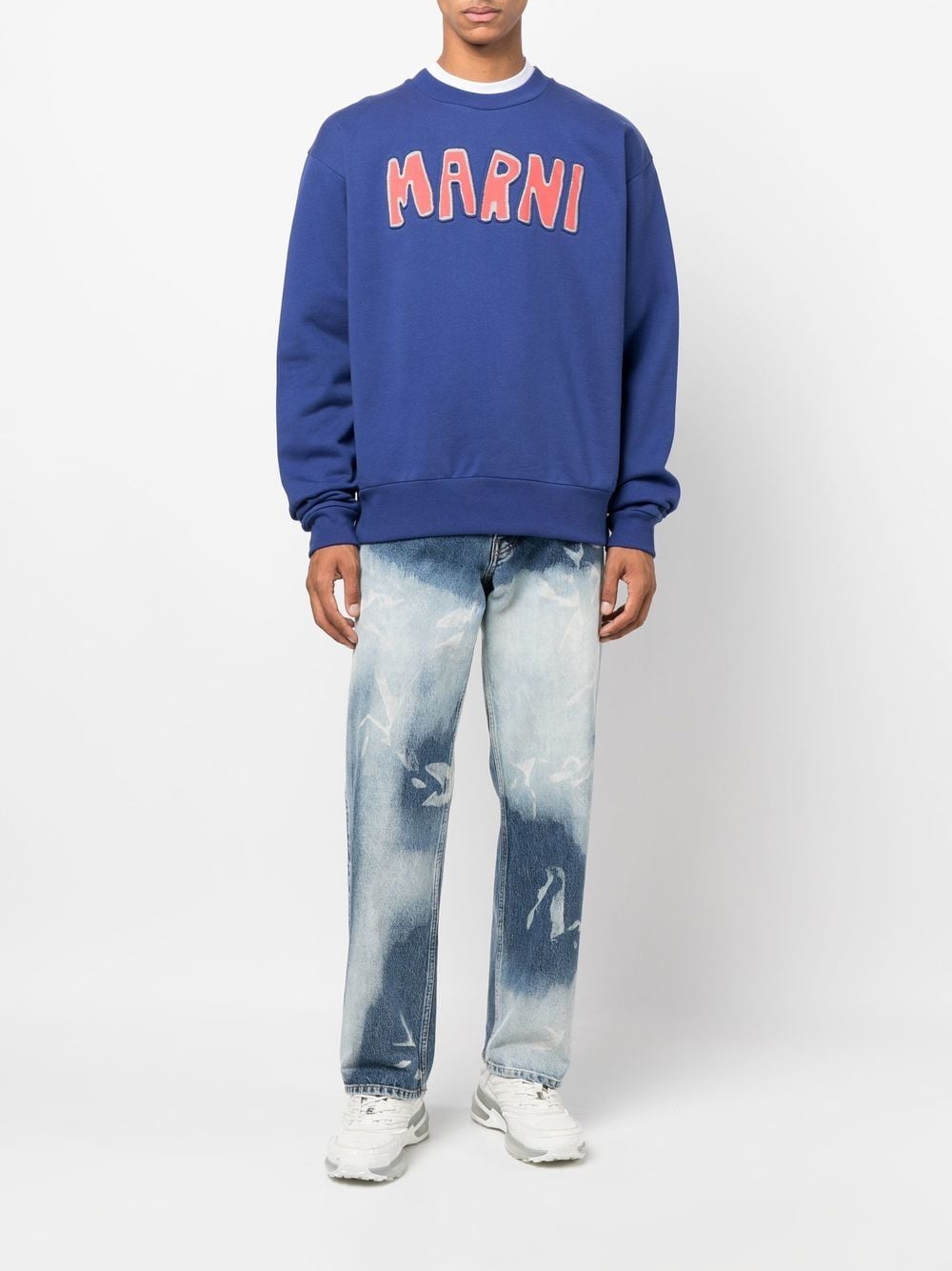 Marni Sweater met logopatch - Blauw