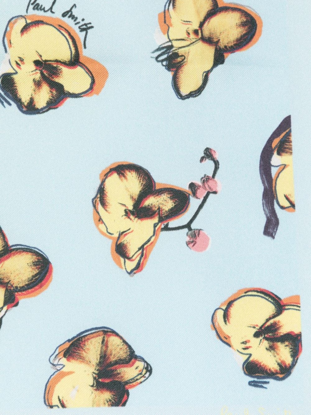 Paul Smith floral-print silk pocket square - Blauw