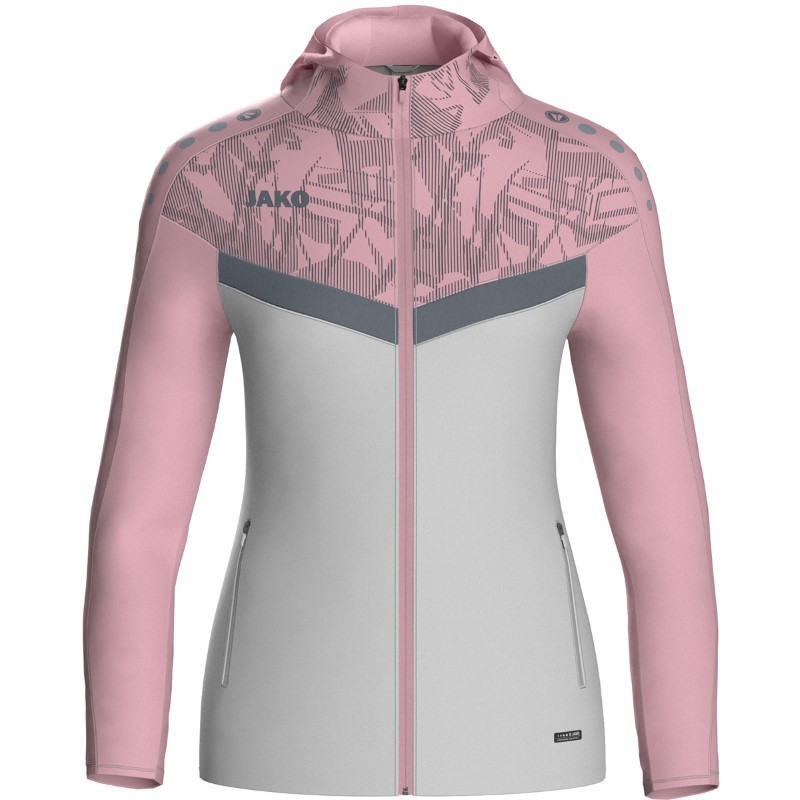 JAKO Iconic Trainingsjacke mit Kapuze Damen 851 - soft grey/dusky pink/anthra light