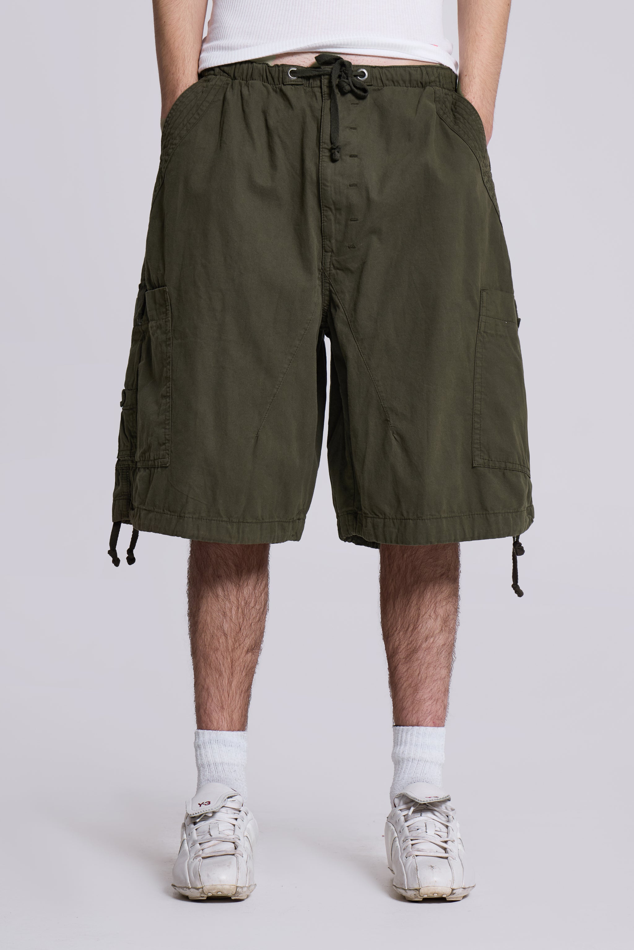 Jaded Man Khaki Parachute Cargo Shorts