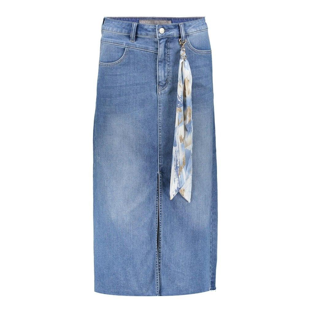 Geisha Jeans Skirt Long 46300-10 835 Stonebleach Denim