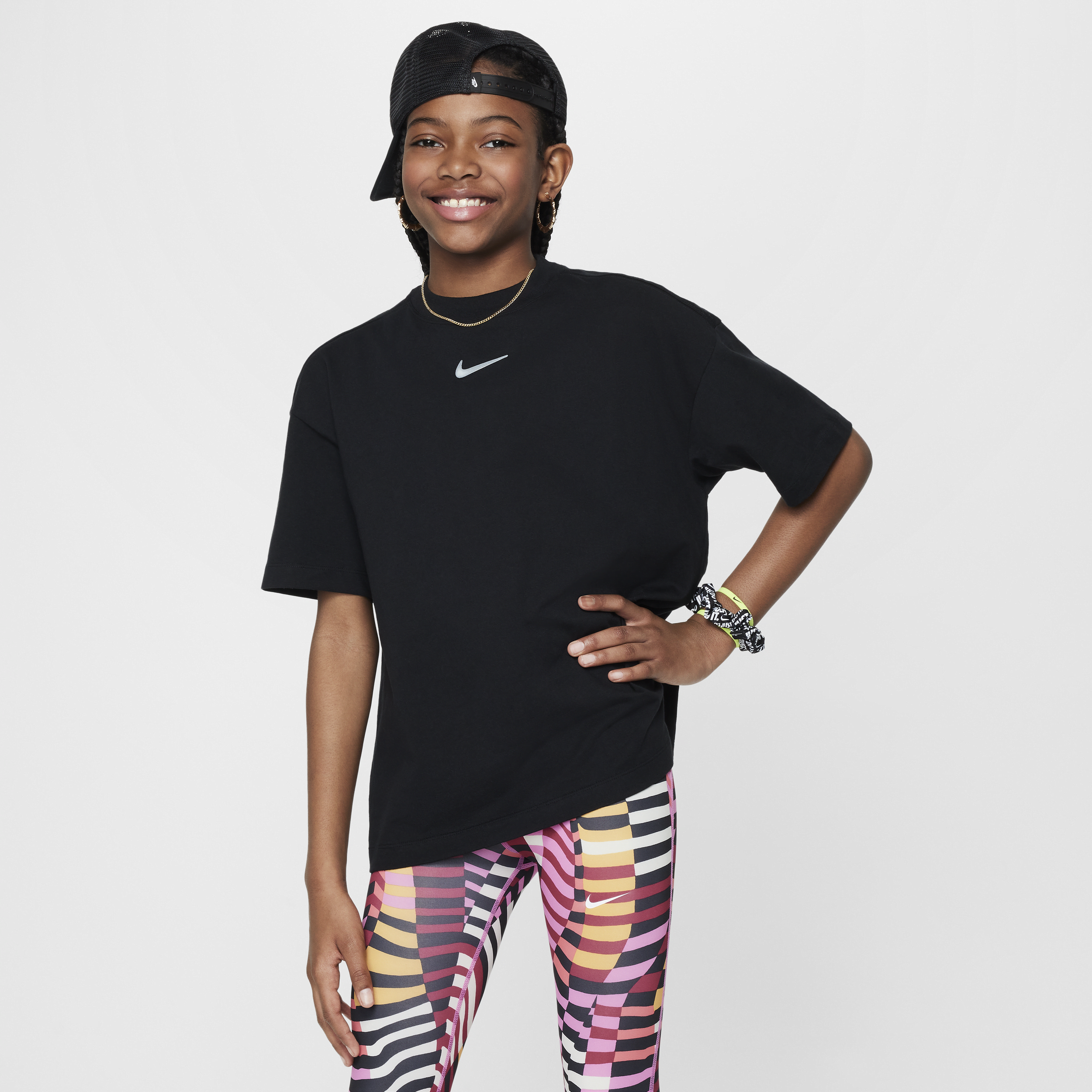 Nike Sportswear oversized T-shirt voor meisjes - Zwart