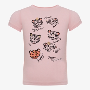 TwoDay meisjes T-shirt met tijgers lichtroze