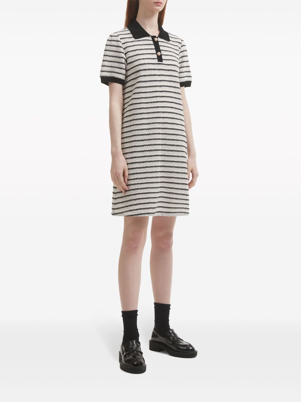 B+ab striped polo minidress - Zwart