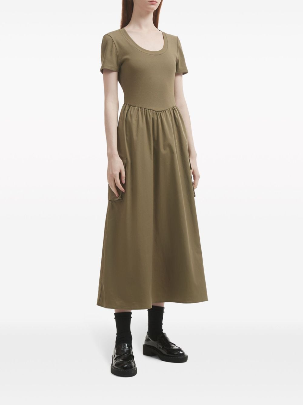 B+ab short-sleeve cargo dress - Groen