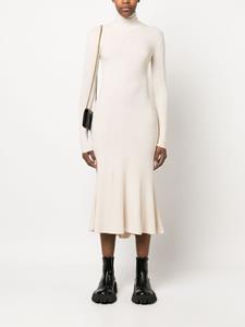 Balenciaga Midi-jurk met hoge hals - Beige