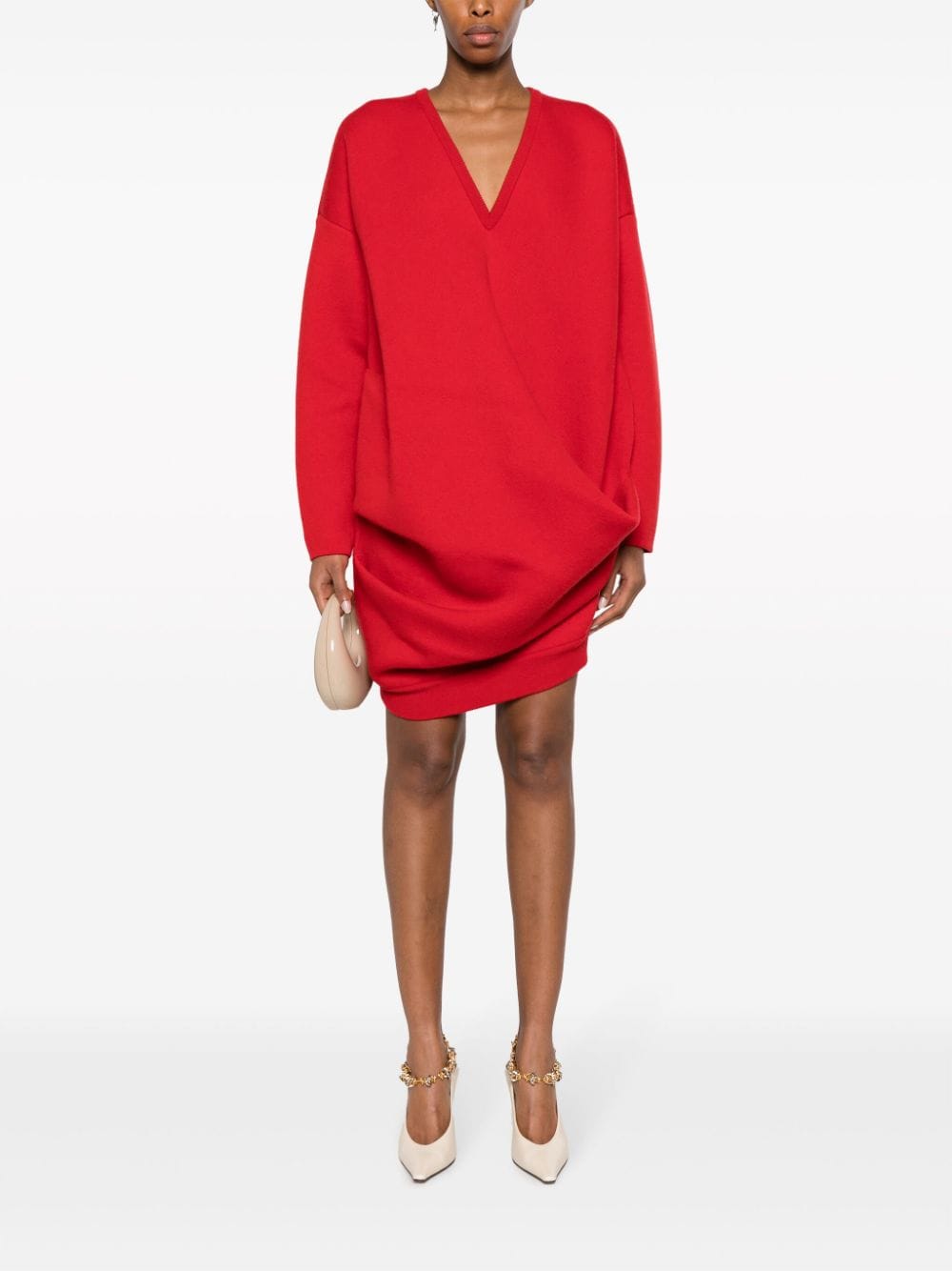 LOEWE Gedrapeerde mini-jurk - Rood