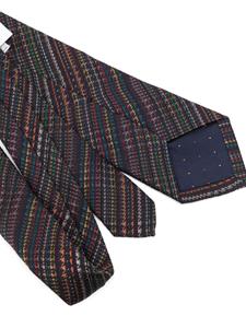 Paul Smith Signature Stripe houndstooth tie - Zwart