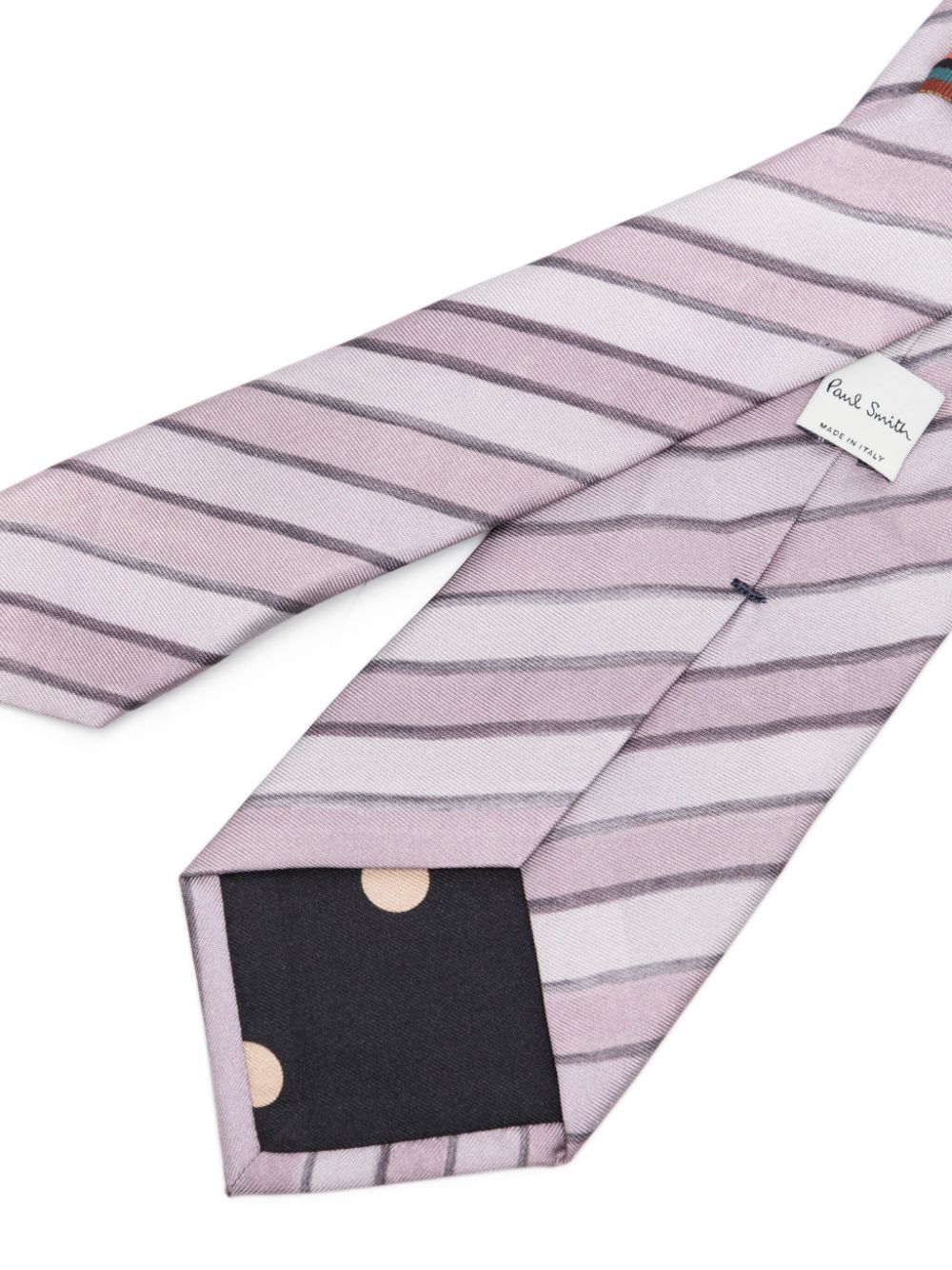 Paul Smith striped silk tie - Paars
