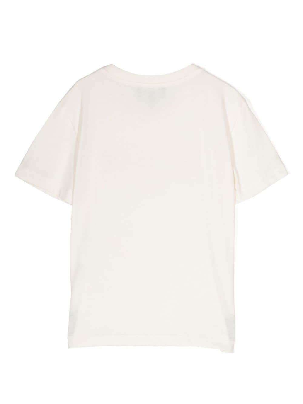 Emporio Armani Kids logo-embroidered cotton T-shirt - Beige