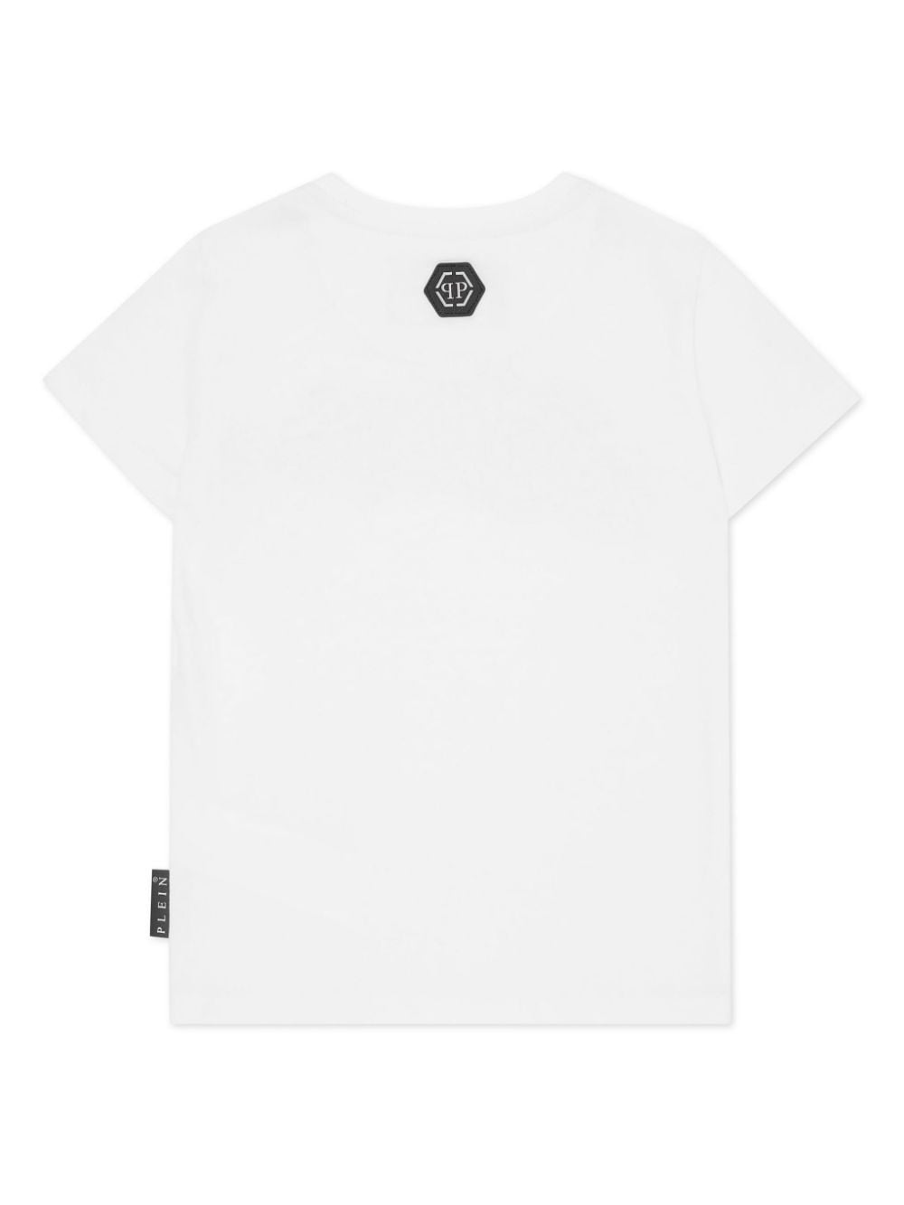 Philipp Plein Junior T-shirt verfraaid met kristallen - Wit