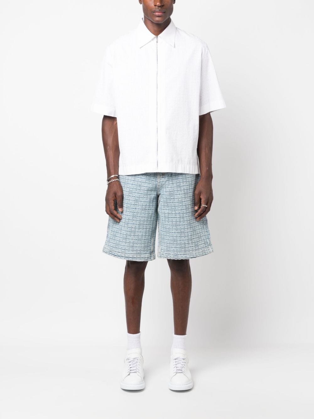 Givenchy Shorts met logo-jacquard - Blauw