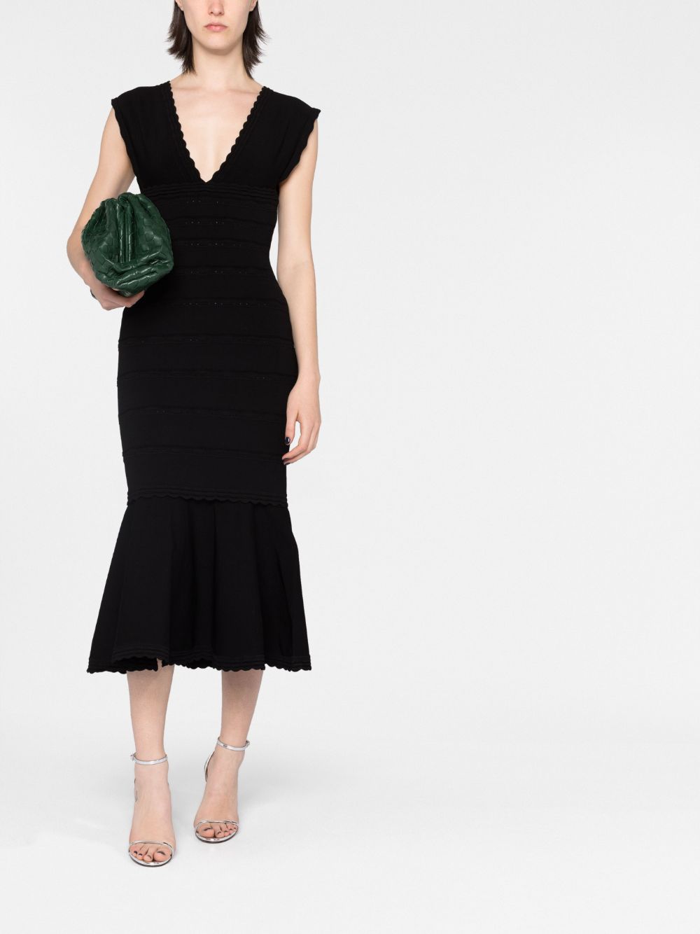 Victoria Beckham Mini-jurk met gewelfde afwerking - Zwart