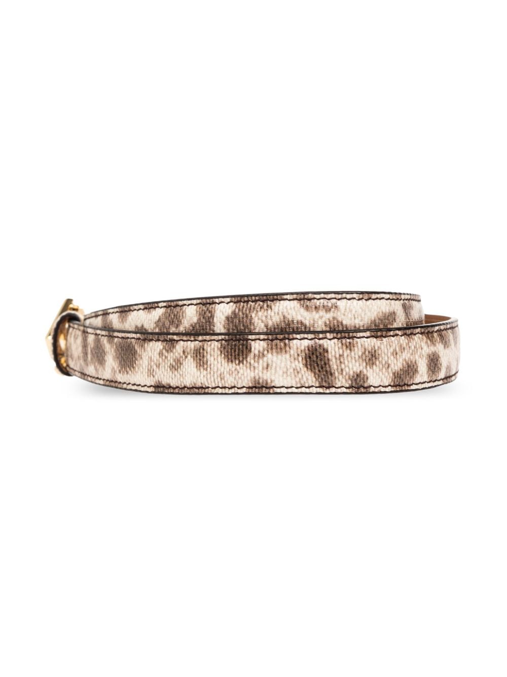 FENDI reversible snake-effect leather belt - Beige