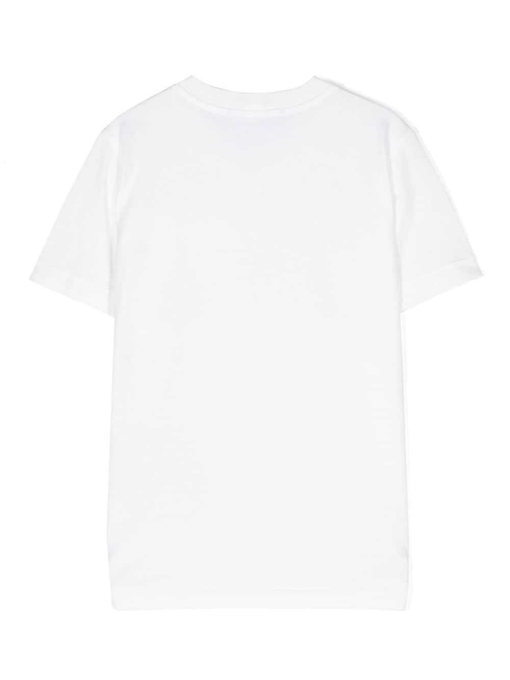 Stone Island Junior Compass-motif cotton T-shirt - Wit
