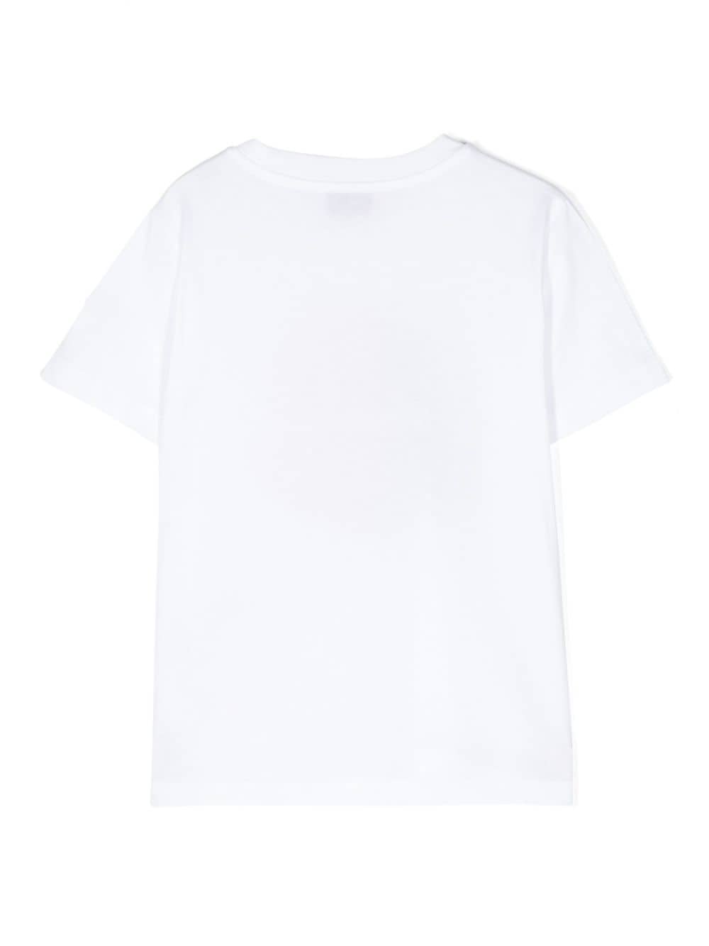 Moncler Enfant Katoenen T-shirt met logoprint - Wit