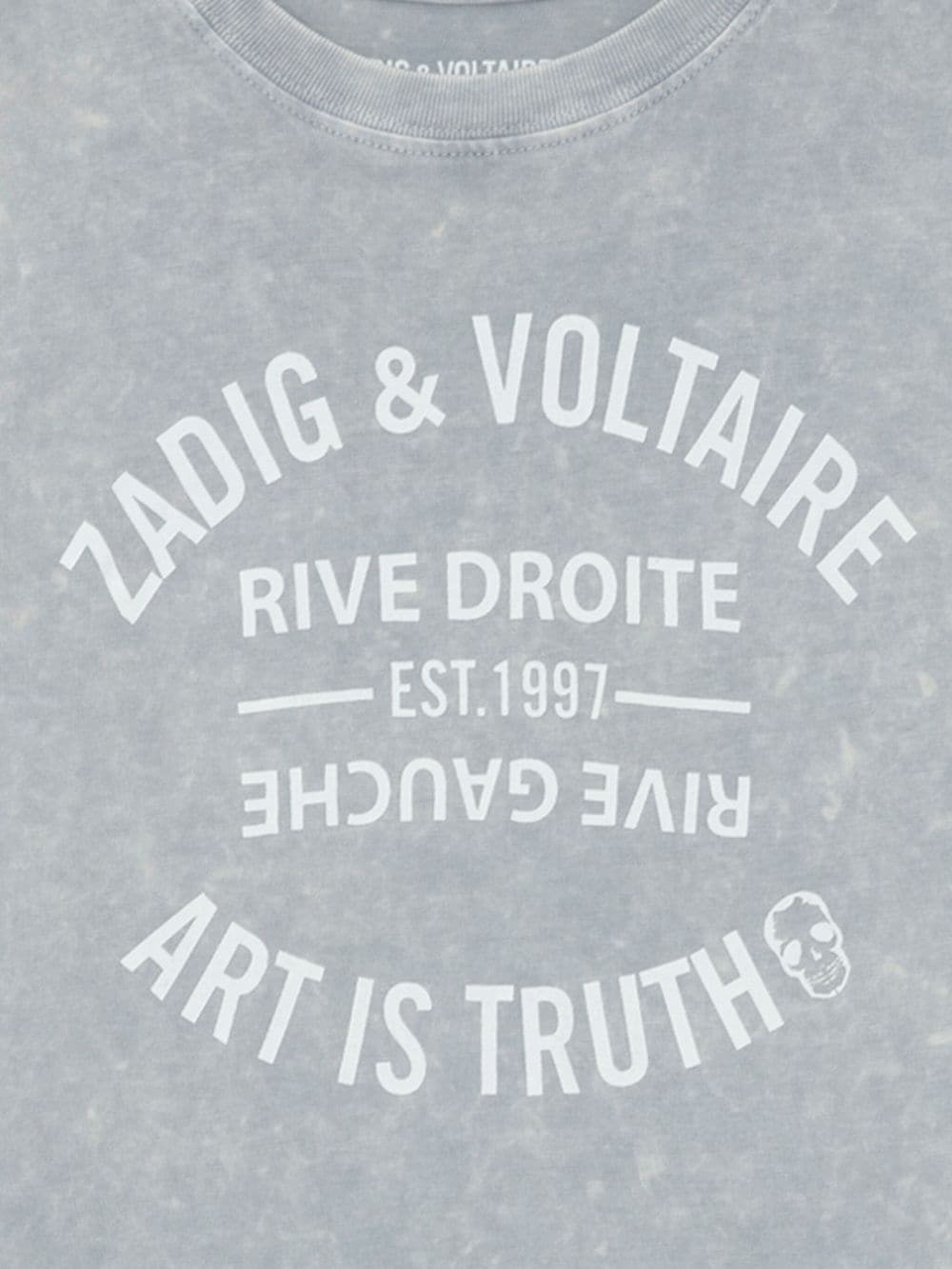 Zadig & Voltaire Kids snow-effect cotton T-shirt - Grijs