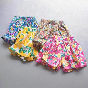 Daddys Girl Floral Flowers Kids Shorts Girls Wide-Leg Beach Shorts for Summer Children Short Pants
